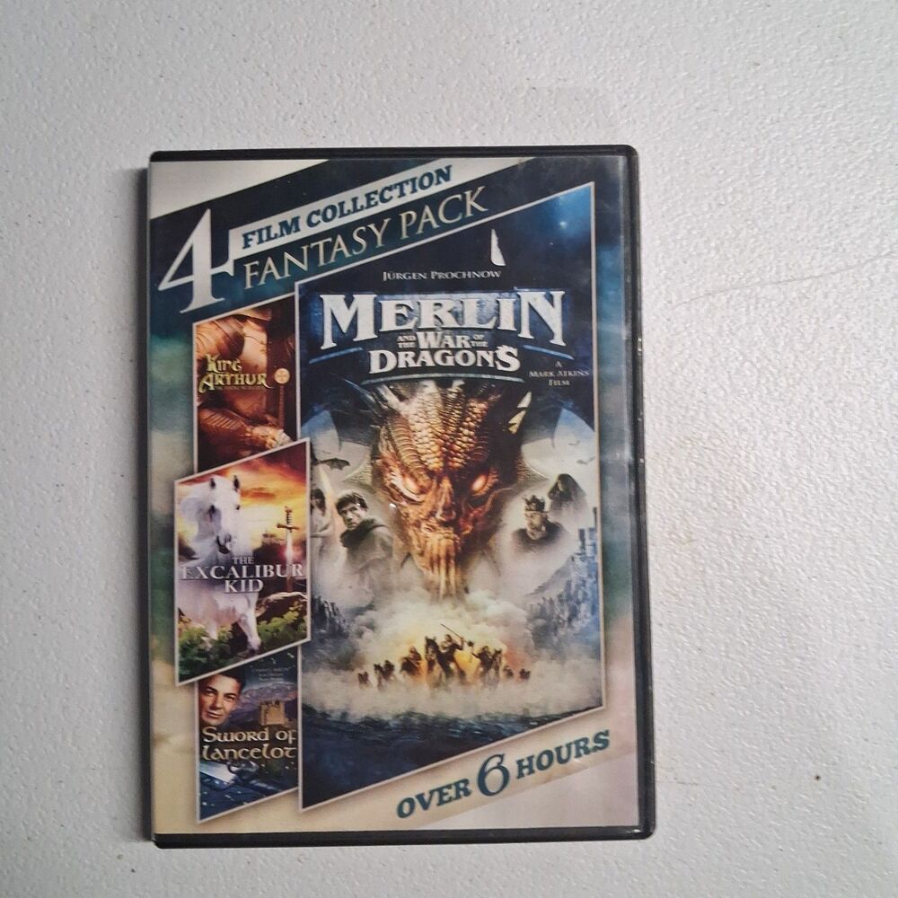 4 Film Fantasy Pack Merlin King Arthur Sword Of Lancelot The Excalibur Kid (DVD)